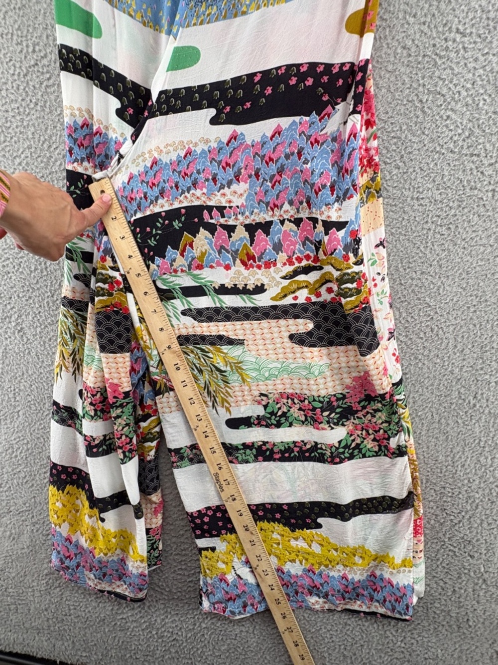 One Hundred Stars Kimono Palazzo Pants 2 Piece Set Boho Floral S/M Art to Wear - Picture 12 of 16